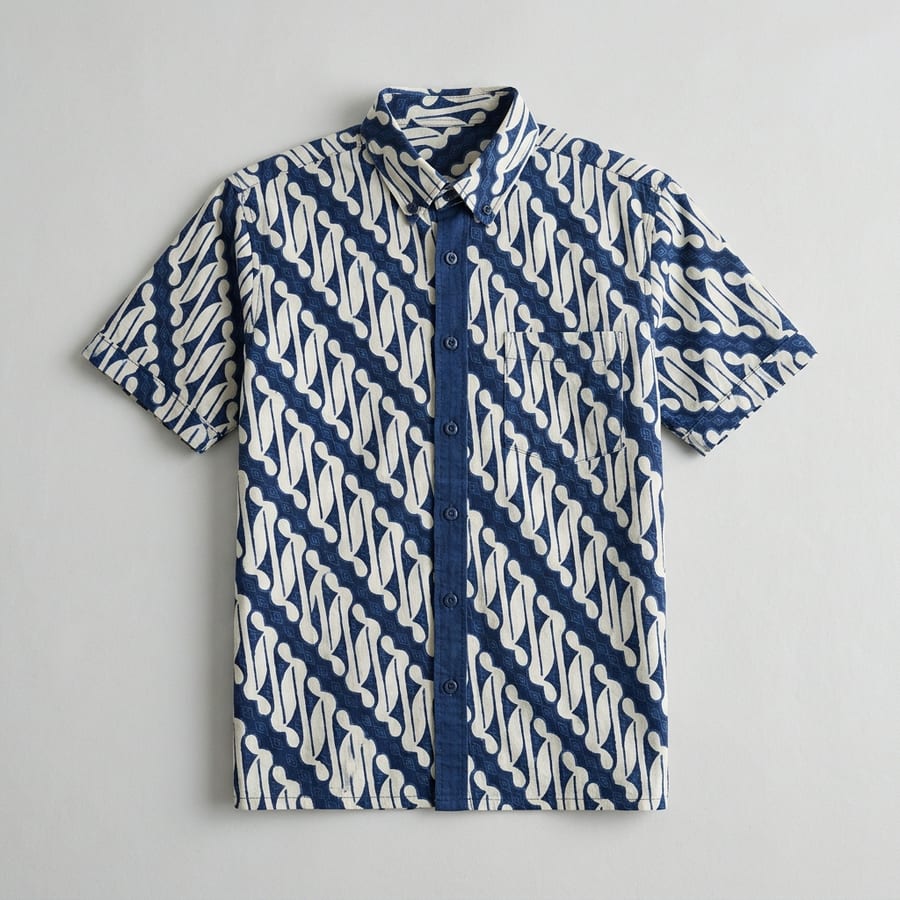 Kemeja Batik Cap Lengan Pendek