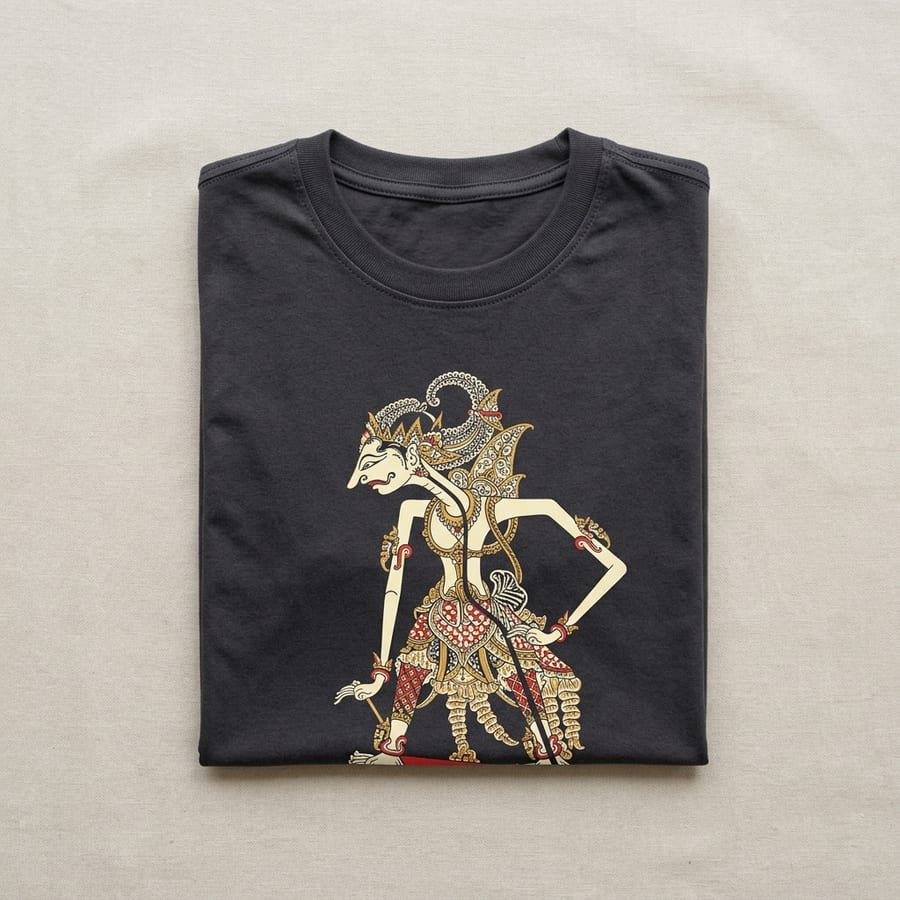 Kaos Sablon Motif Wayang